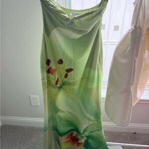 Peppermayo Light Green Satin Dress